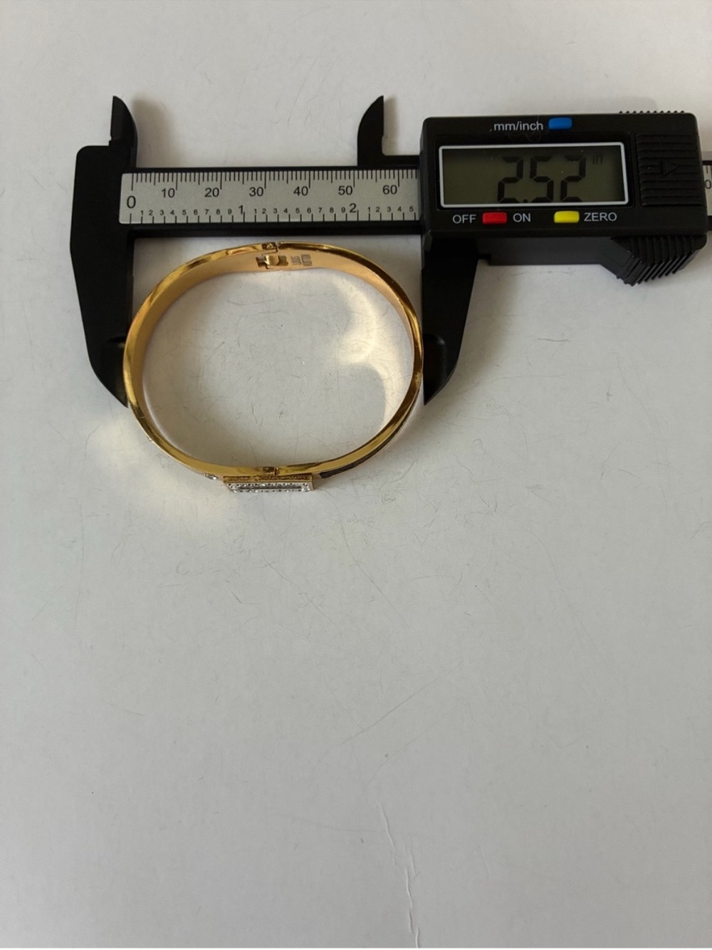 18K Gold and Brown LV Monogram Crystal-Trim Bangle Bracelet - Picture 5 of 6